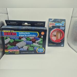 Make-It Bloks Set - Building Blocks 100 PCs, Block Tape 8.66" Red